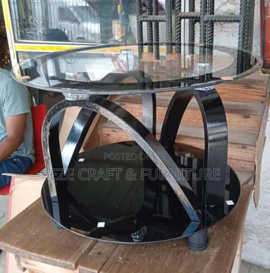 Glass Wooden Side Stool