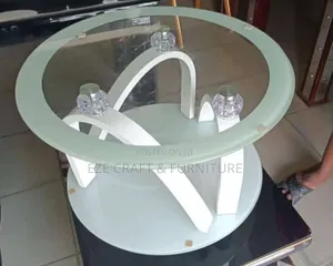 Glass Wooden Side Stool