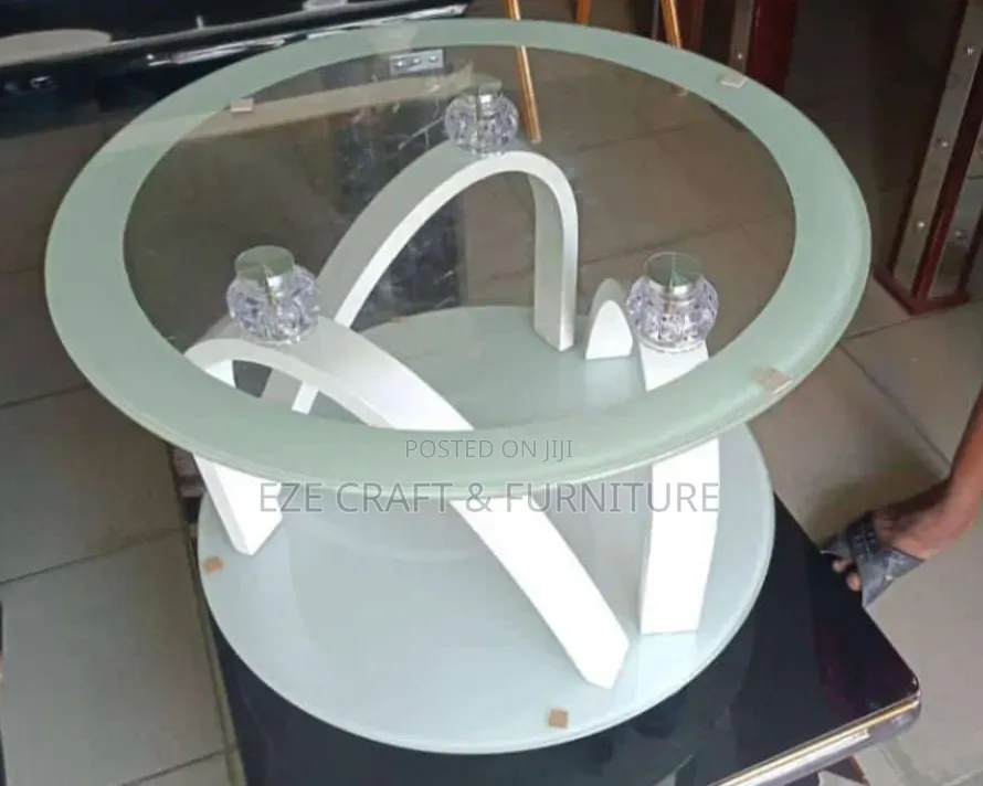 Glass Wooden Side Stool