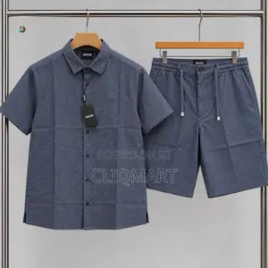 Hugo Boss Pure Linen Short-Sleeve Shirt & Drawstring Shorts Co-Ord Set