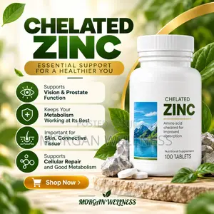Chelated Zinc 100 Tablets Single. Zinc Supplement.