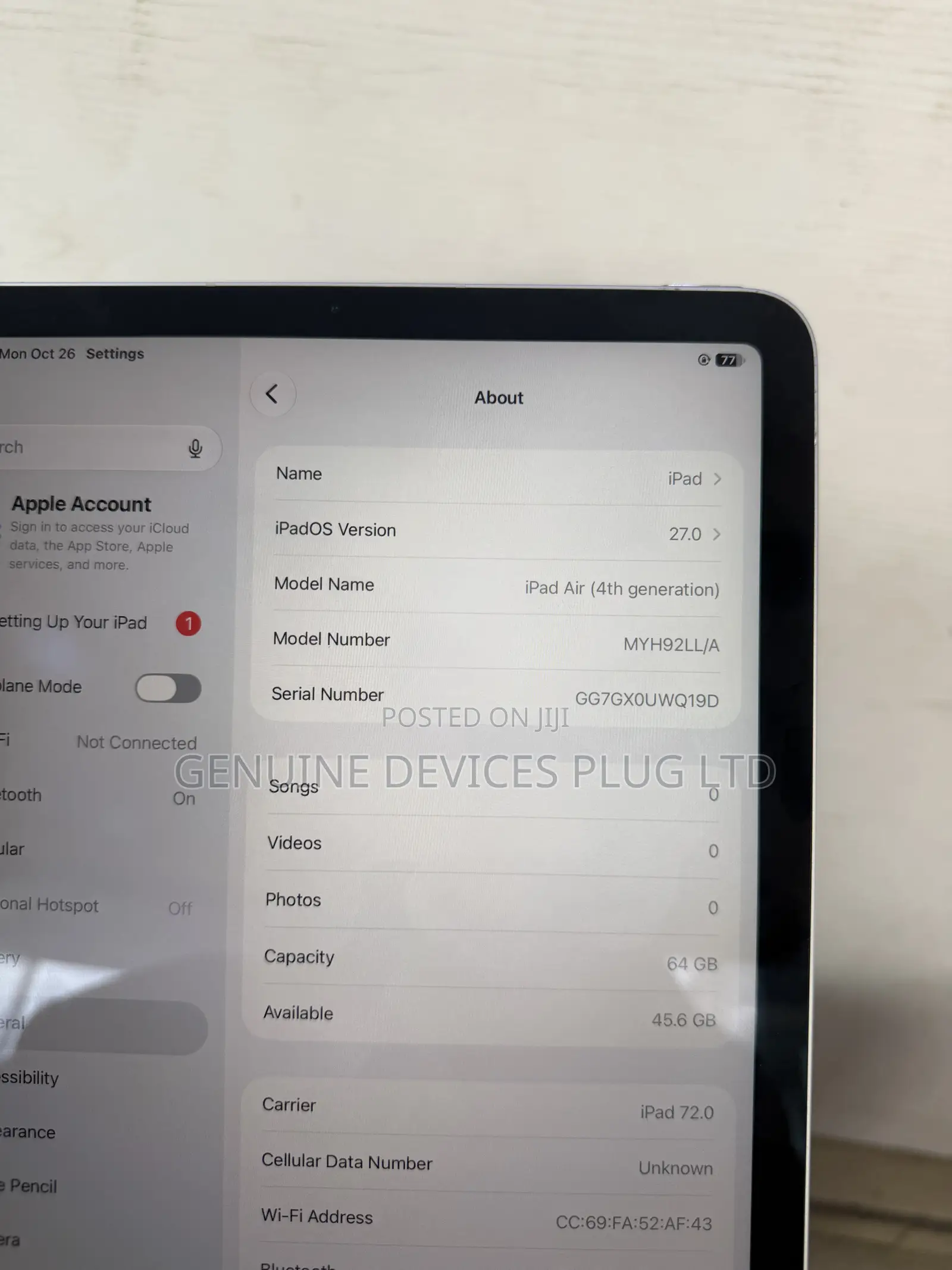 Apple iPad Air (2020) 64 GB Gray