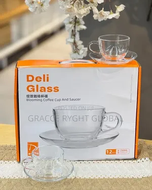 Glass Tea Cup and Saucer