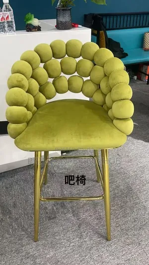 Luxury Bubble Bar Chair / Counter Stool – Olive Green Velvet