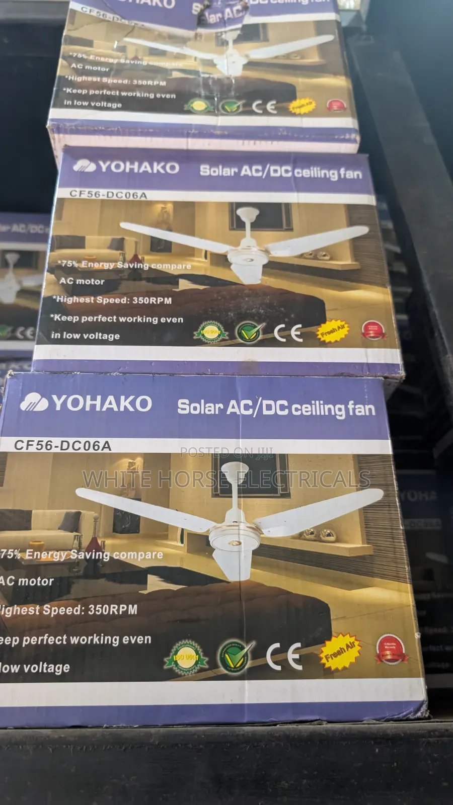 56" Solar AC/Dc Ceiling Fan