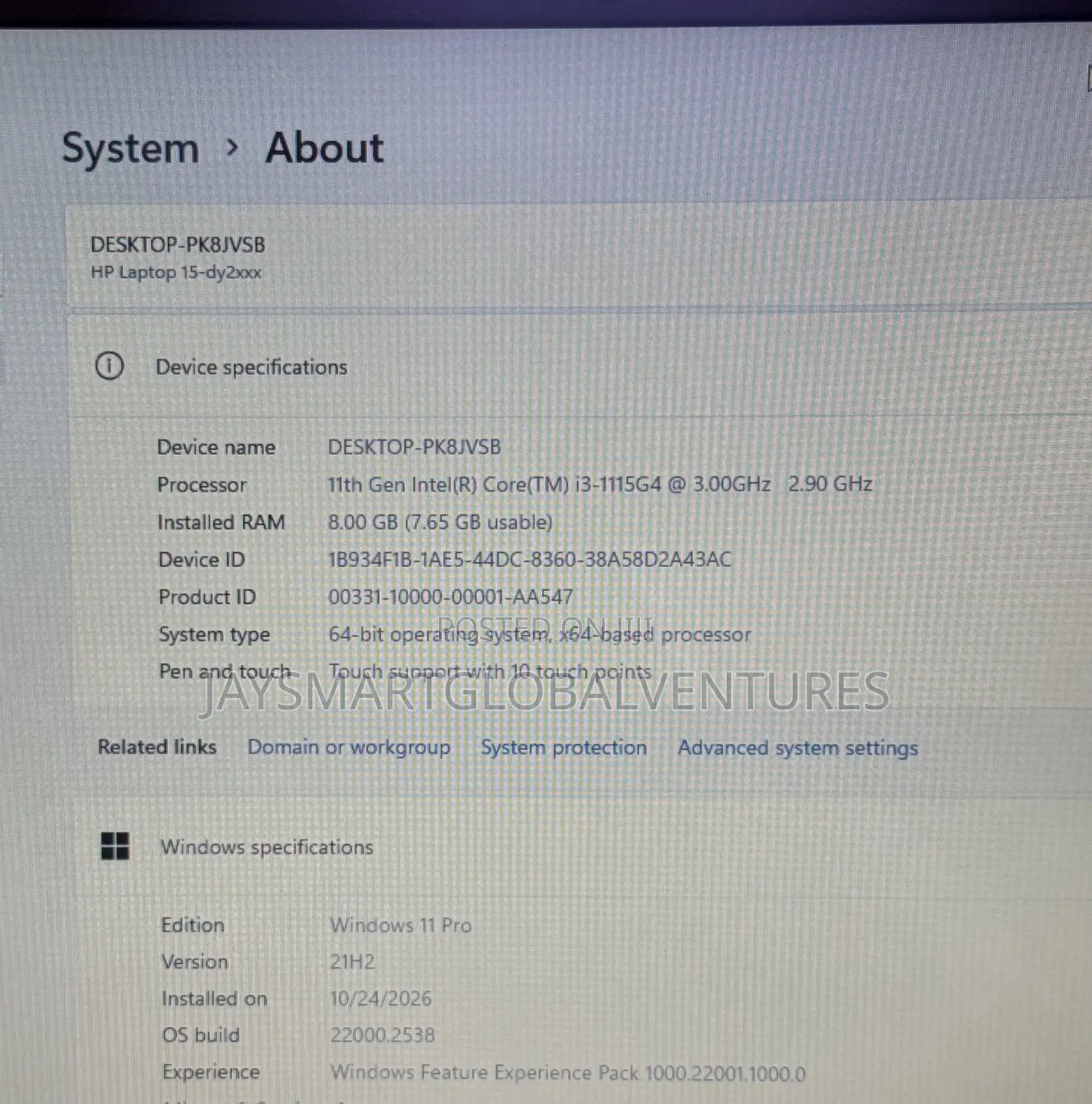 Laptop HP 15 8GB Intel Core i3 SSD 256GB