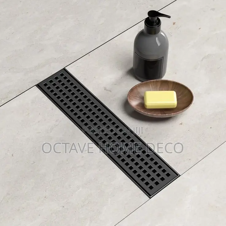 60 Cm Matte Black Linear Floor Drain