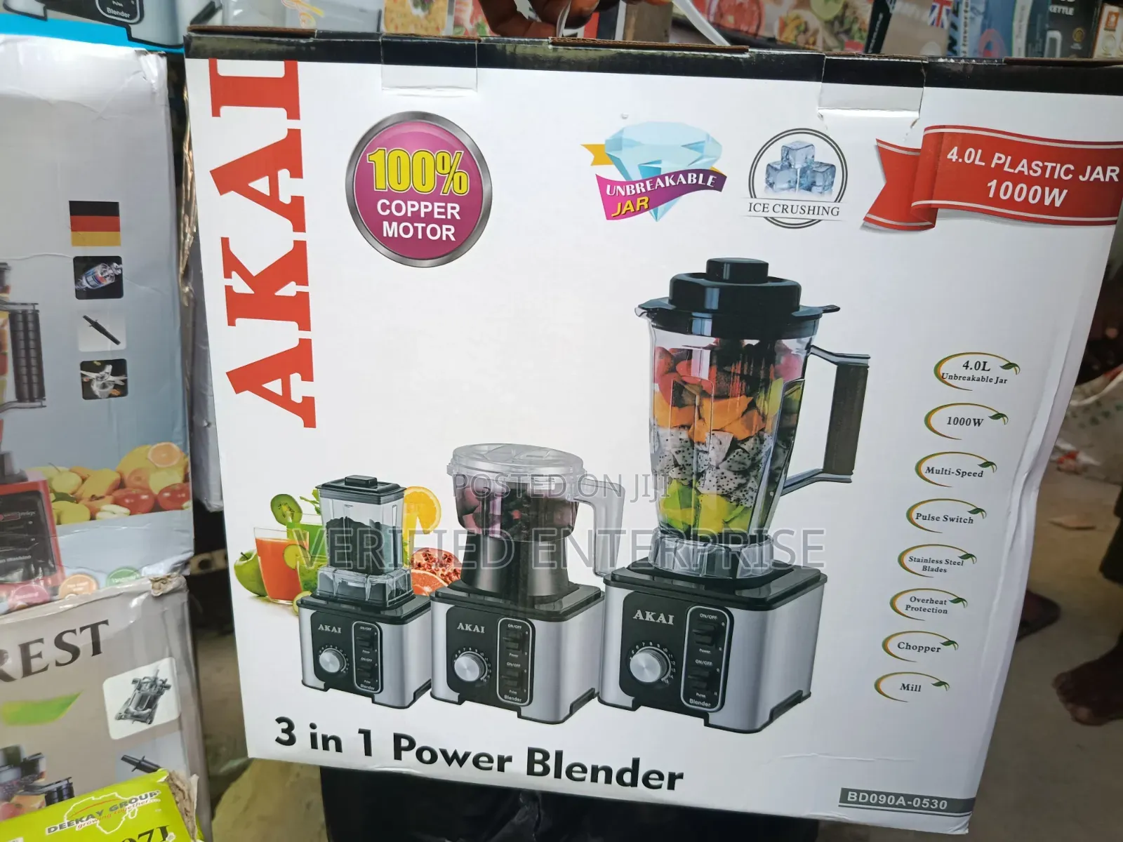 Akai 3 in 1 Blender and Processor - 4L