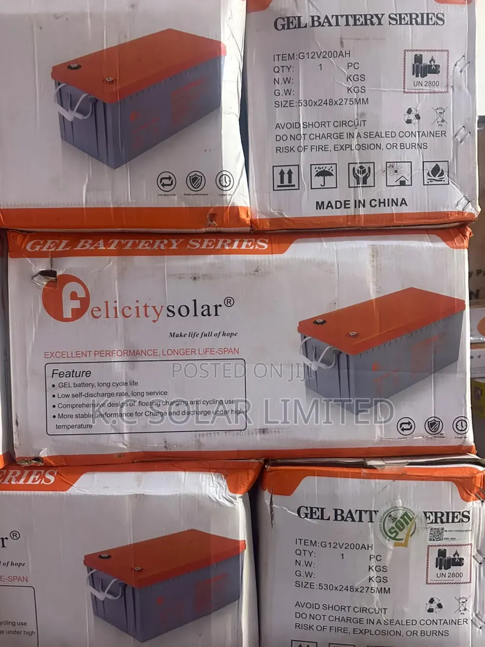12volt 200ah Felicity Gel Battery