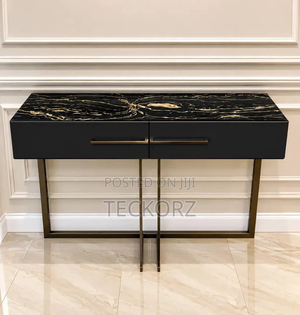 Console Table With PVC Marble Top