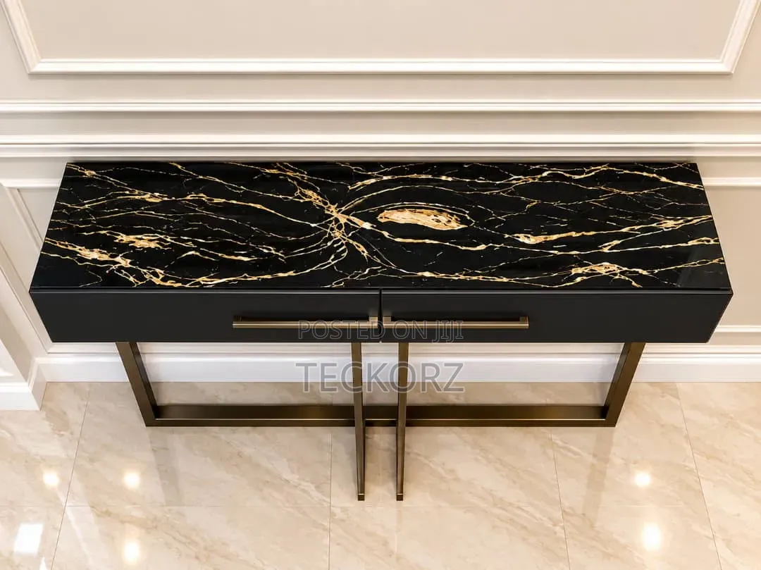 Console Table With PVC Marble Top