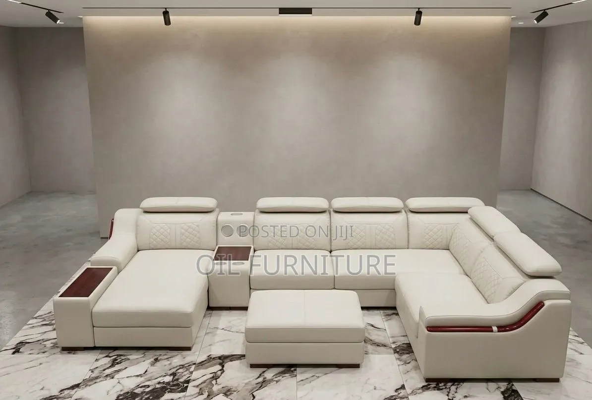 Executive 7-Seater Leather Living Room Sofa Set - Heavy-Duty Quality