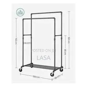 Double-Rail Rolling Clothes Rack