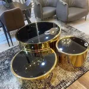 Luxury Gold & Black Nesting Coffee Table