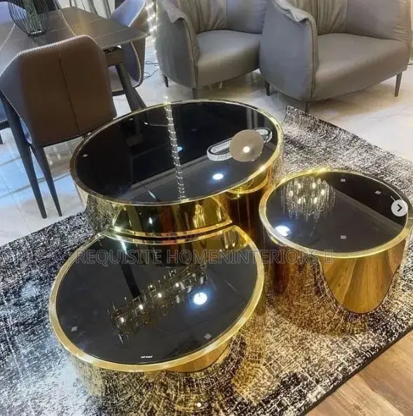 Luxury Gold & Black Nesting Coffee Table