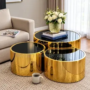 Luxury Gold & Black Nesting Coffee Table