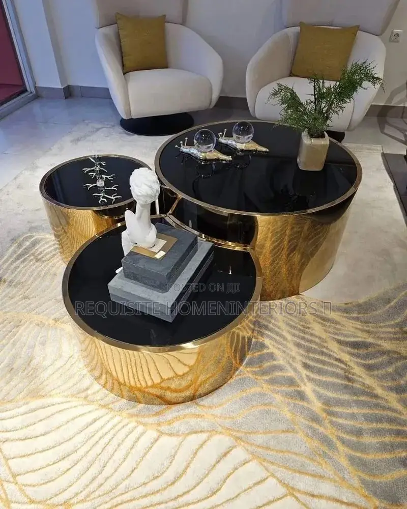 Luxury Gold & Black Nesting Coffee Table
