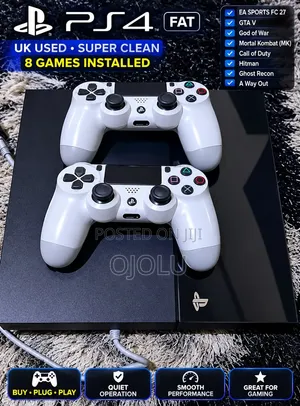 PlayStation 4 With 2 Controller and Games Installed