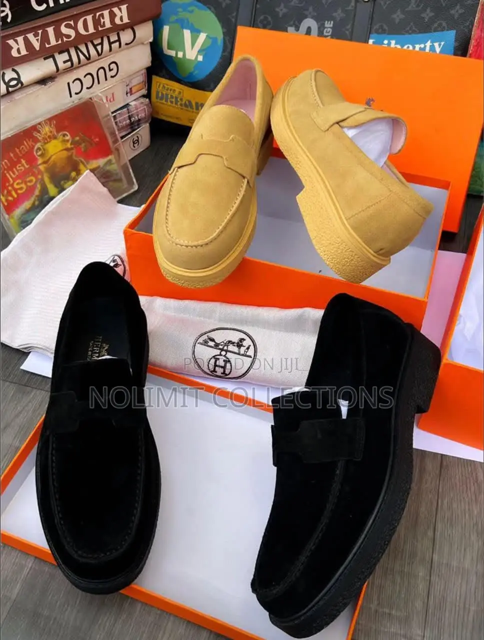 Men's Hermes Suede Leather Loafers
