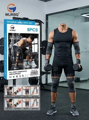 WLINSQ 8-Piece Bamboo Charcoal Fitness Protective Gear Set