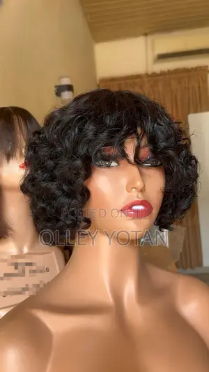 Affordable Human Hair Curly Fringe Wig