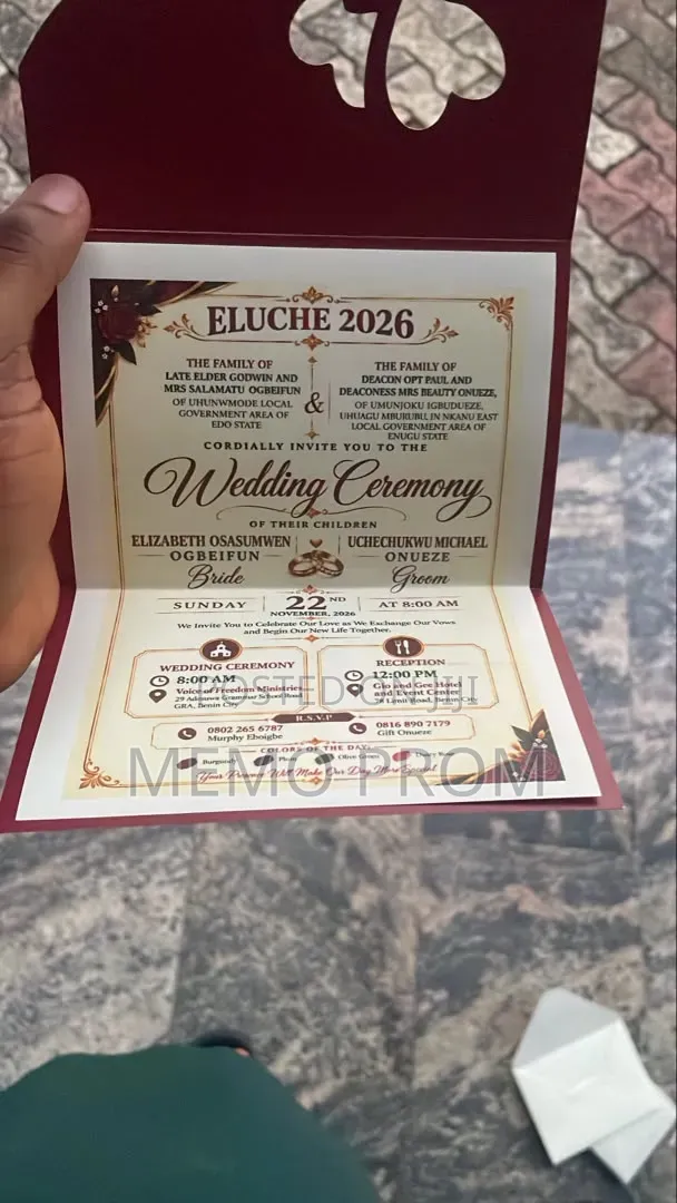 Printing Available. Wedding Invitation and More