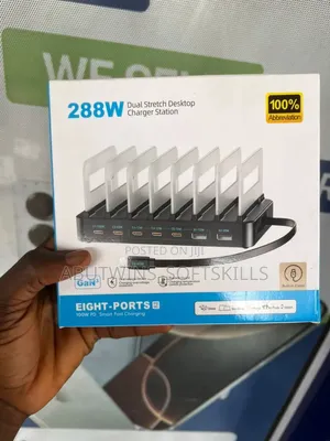 Brand New 288W Dual Stretch Desktop Charger Station Eight-Ports .