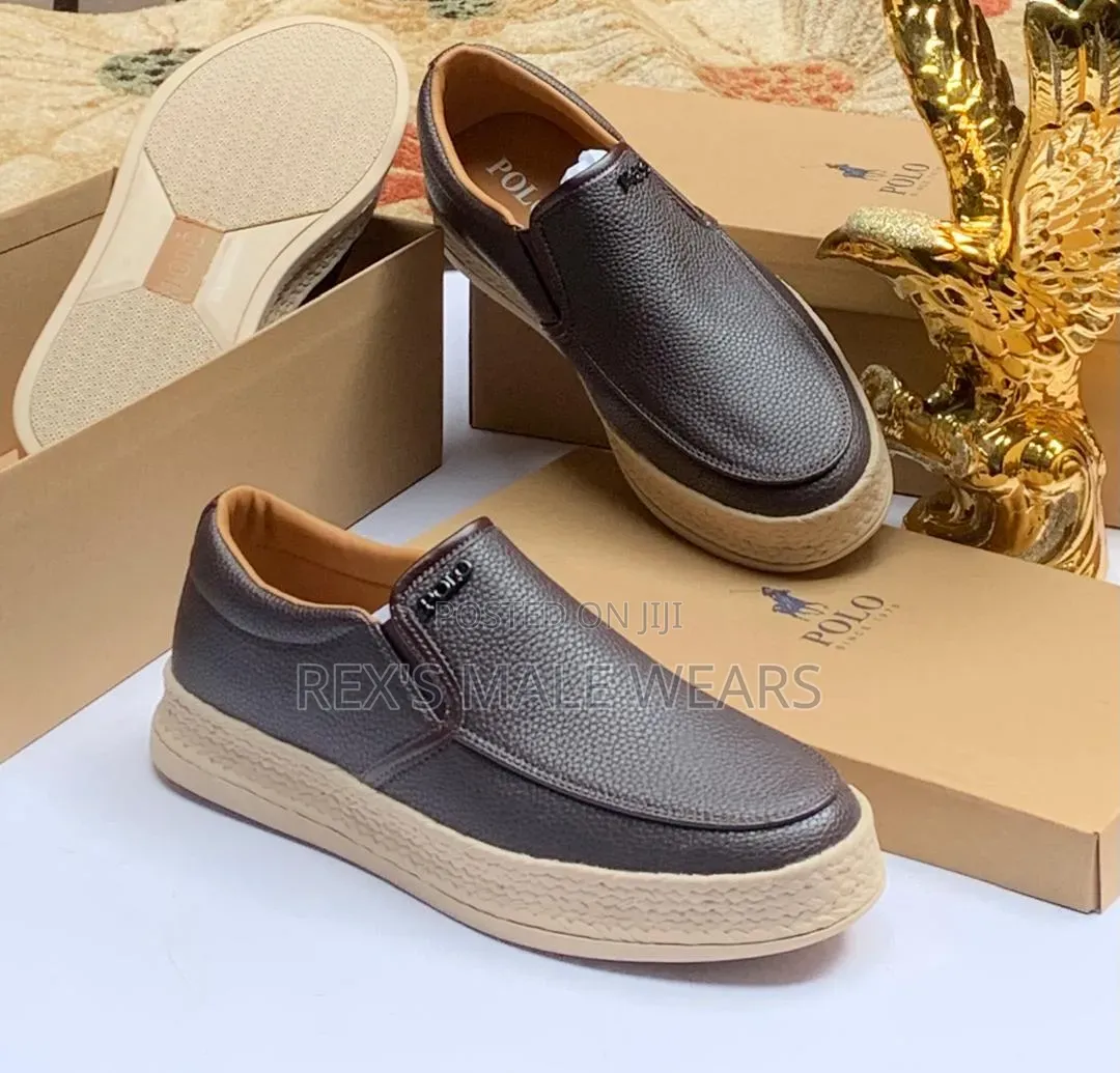 Premium Polo Men’s Leather Slip-on Sneakers