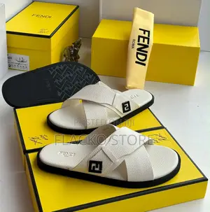 Premium Fendi Leather Cross Slippers