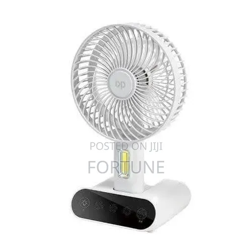 DP Rechargeable Table Fan With Torch Light - 8 Hours Battery