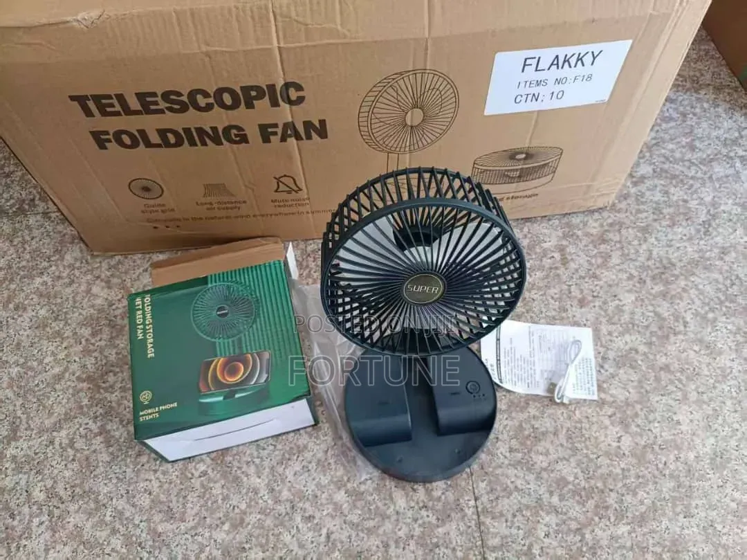 DP Rechargeable Table Fan With Torch Light - 8 Hours Battery