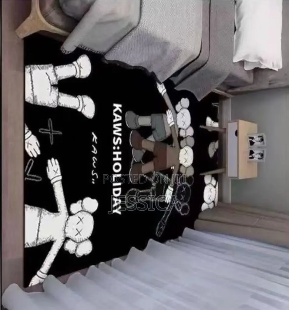 KAWS Holiday Graphic Area Rug – Modern Room Decor