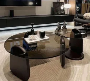 Quality Wooden Leg Glass Top Centre Table 2 in 1