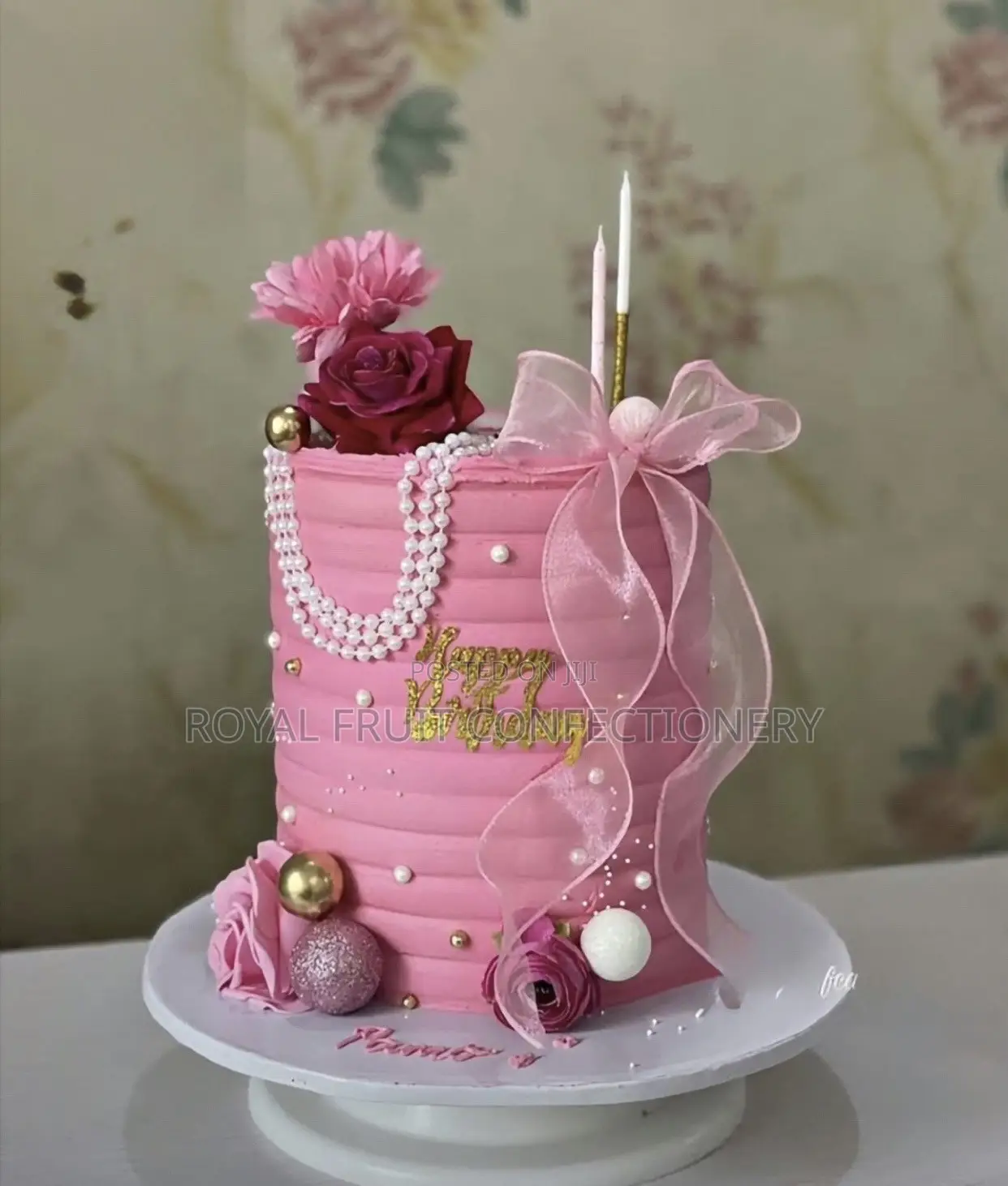 6 Inch 3 Layer Pink Birthday Cake