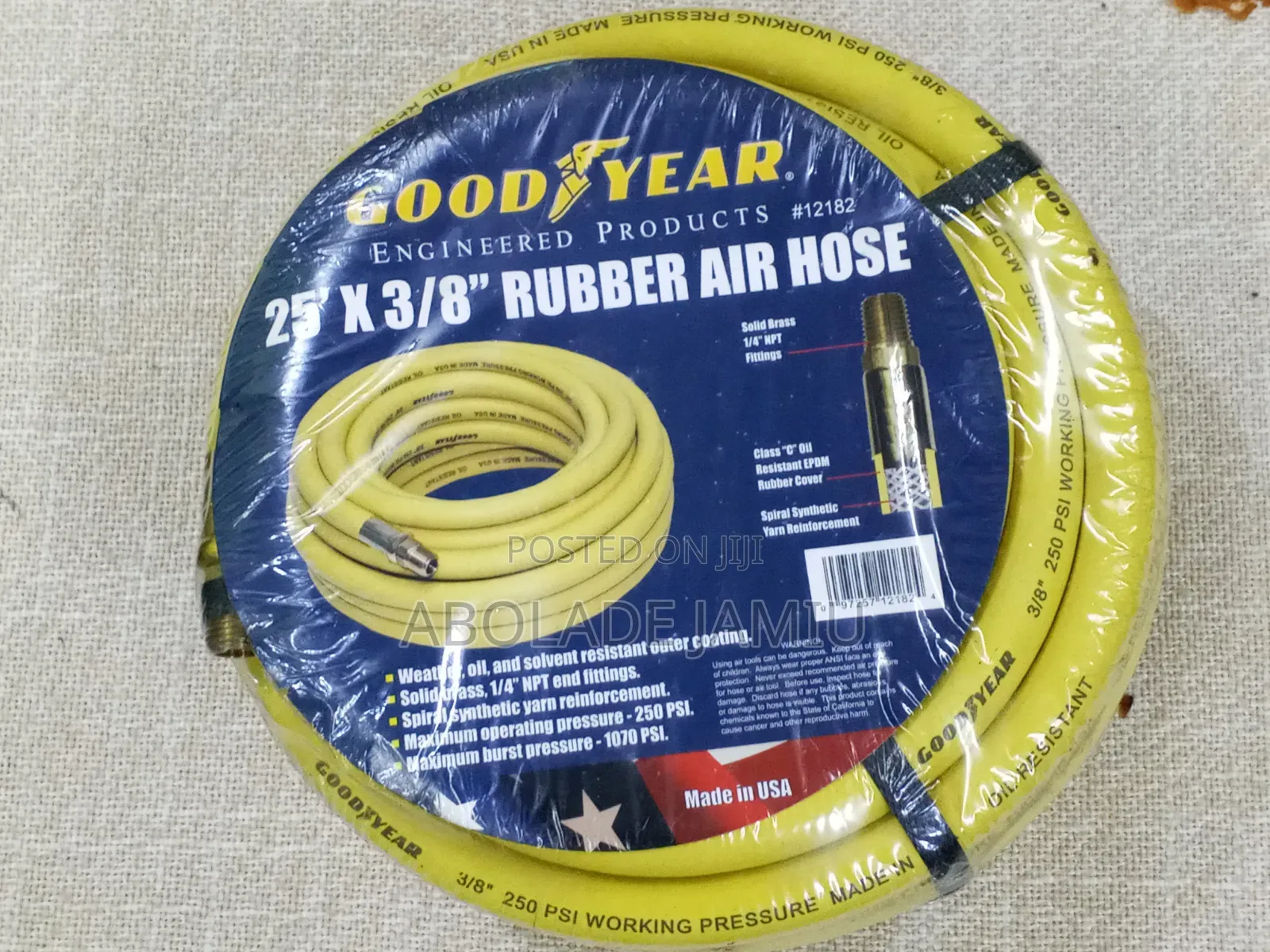 Good Year 25' X 3/8" Rubber Air Hose