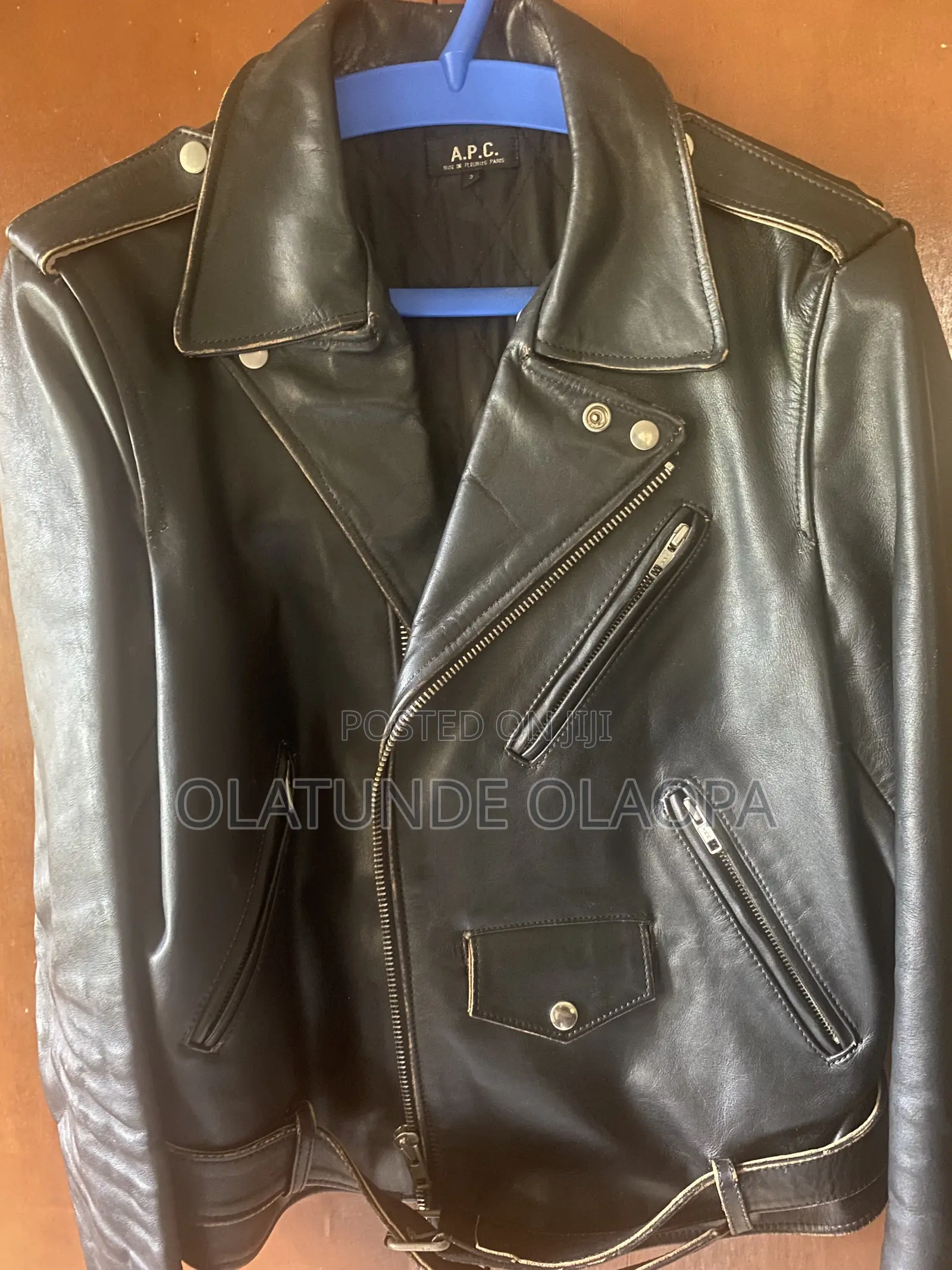 A. P. C. Paris Black Leather Jacket (Size 3)
