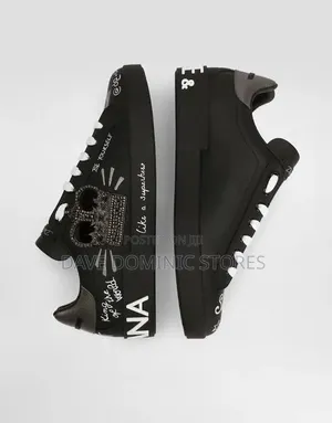 D & G Portifino Black-Silver Sneakers