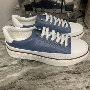 Bally Maily Low Top Sneakers in a Blue and White Leather Colorway