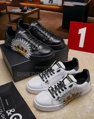 Dolce & Gabbana Portofino Crown and Laurel Low-Top Sneakers