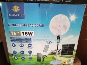 Rechargeable Solar Standing Fan 16 Inches With Remote Control
