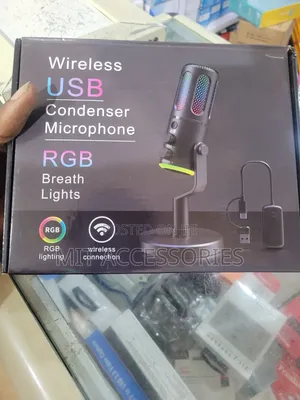 Wireless USB Condenser Microphone || RGB Light ||Wireless Connection