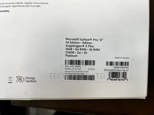 New Laptop Microsoft Surface Pro Copilot+ PC 12 16GB SSD 256GB