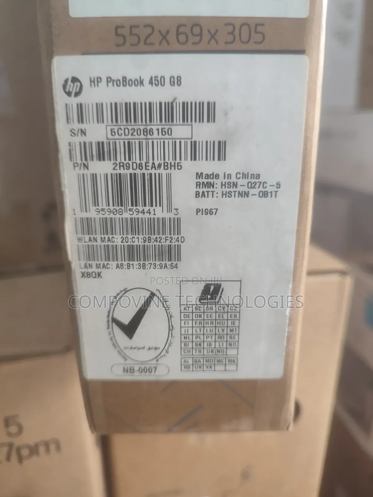 New Laptop HP ProBook 450 G8 8GB Intel Core i7 SSD 512GB