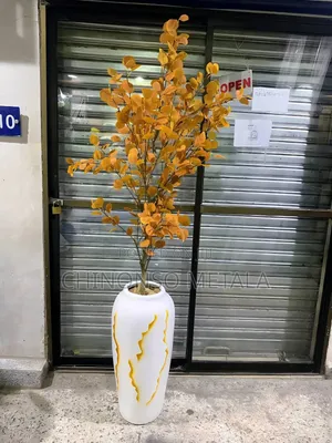 Eucalyptus Plant and Gloss Fiber Glass Pot
