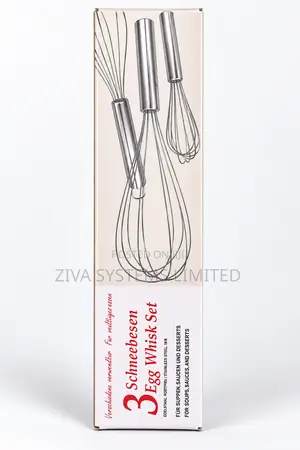 3-Piece Stainless Steel Egg Whisk Set- Hand Mixer for Baking & Cooking