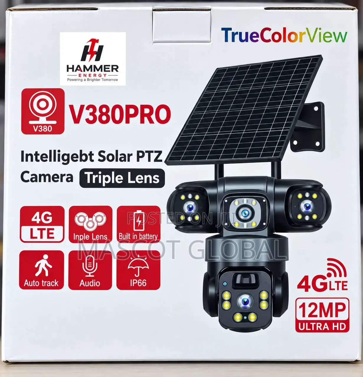 Triple Lens Wireless Solar Camera