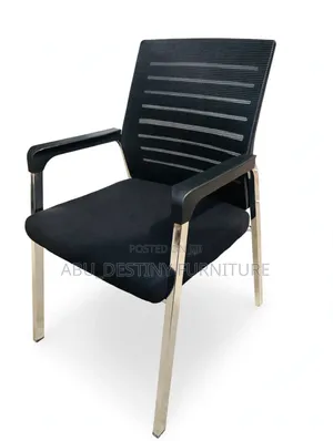 Visitors Mesh Chair - Black Fabric + Chrome 4-Legs