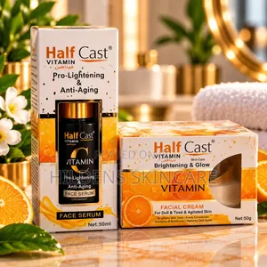 Half Cast Vitamin C Face Serum Facial Cream – Brightening Skincare Set