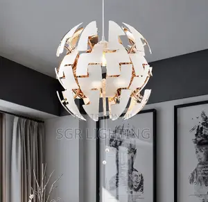 Nordic Designer Pleated Fabric Led Pendant Light Bedroom Chandelier