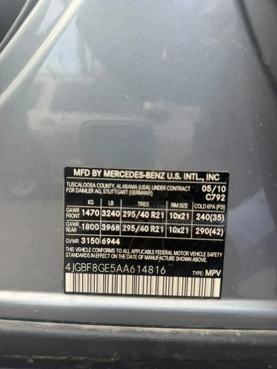 Mercedes-Benz GL-Class GL 550 2010 Gray
